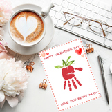 Valentine's Day Card, DIY Handprint Art, Berry Valentine's