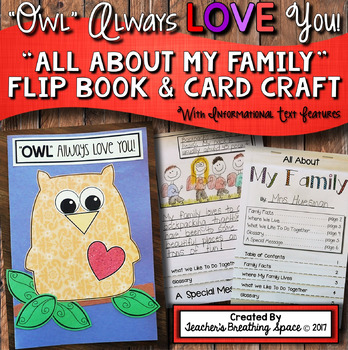 Preview of Valentine's Day Card For Parents  |  "All About My Family" Flip Book