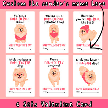Preview of Valentine's Day Card Pomeranian Theme Printable Digital Card