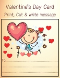 Valentine's Day Card. Print, write & Cut.