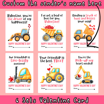 Preview of Valentine's Day Card Truck Theme Printable Digital Card