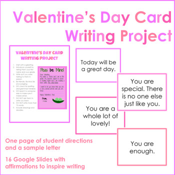 Preview of Valentine's Day Card Writing Friendly Letter