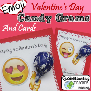Preview of Valentine's Day Cards Candy-Grams: Emoji Lollipop Holder