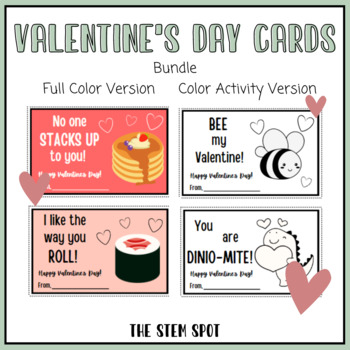 Valentine's Day Cards Craft Activity Bundle // Food and Animal Theme