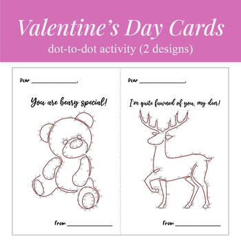 Preview of Valentine's Day Cards | Dot-to-Dot & Coloring Page | Math & Art Activity