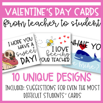 Preview of Printable EDITABLE BESTSELLING Valentine's Day Cards from Teacher to Student