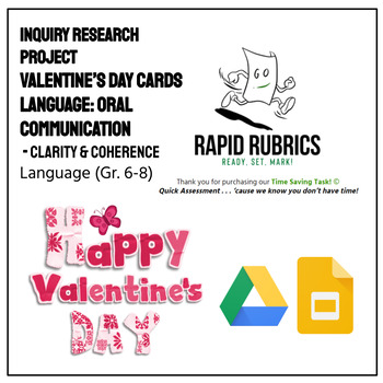Preview of Valentine's Day Cards - Language - Presentation Prompts Rapid Rubrics
