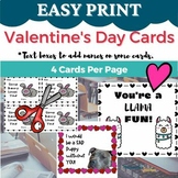 Valentine's Day Cards Llama, Bunny and More! Print Valenti