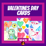 Valentine's Day Cards Ready to Color Art Activity for All 