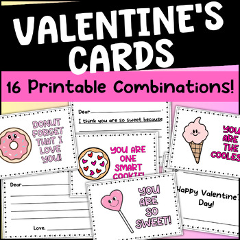 Preview of Valentine's Day Cards | Coloring & Writing Craft Activity | SEL | Donut | Cute