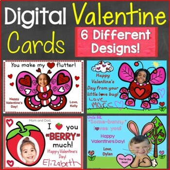 Valentine's Day Cards for Parents with Student Photos Google Classroom,  Seesaw