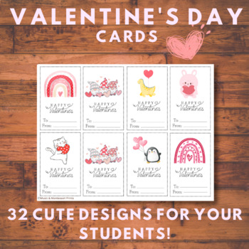 Preview of Valentine's Day Cards for Students (editable)