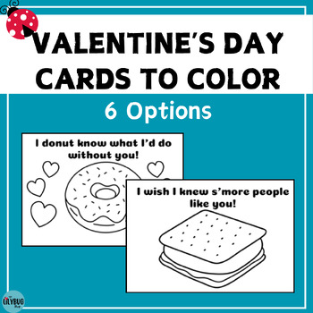 Preview of Valentine's Day Cards for Students to Color // Valentine's Day Coloring Crafts