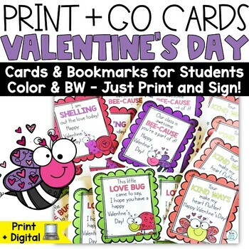 Preview of Printable Valentine's Day Cards from Teacher to Students Note Template