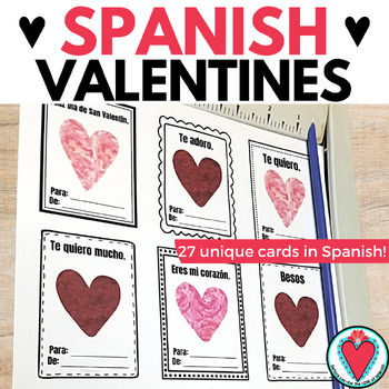 Preview of Spanish Valentine's Day Cards Printable Valentines Activity Día de San Valentín