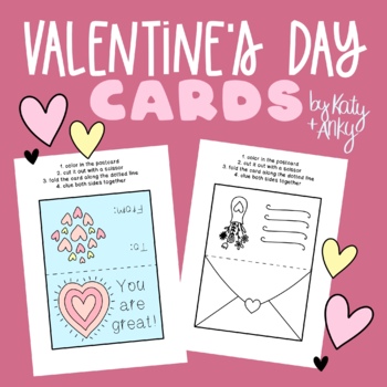 Valentine’s Day Cards to Color In - Valentine's Day Activity | TPT