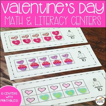 Preview of Valentine's Day Centers: Math & Literacy activities