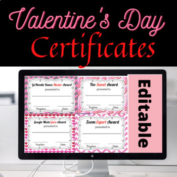 Preview of Valentine's Day Certificates  