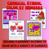 Valentine's Day Chemical Symbols Color by Numbers (4 included!)