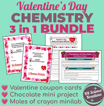 Preview of Valentine's Day High School Chemistry 3 in 1 Bundle