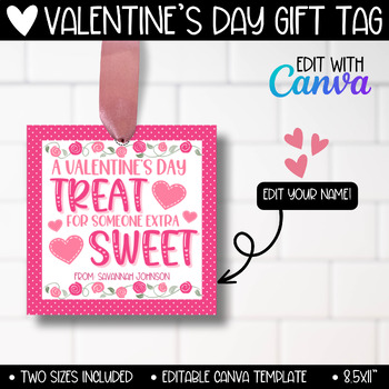 Printable Valentine tags, Love hang tags, Valentine's day gift tag