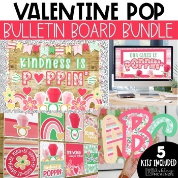 Preview of Valentine's Day Classroom Decor Bulletin Board Bundle | Valentine Pop Theme