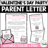 Valentine's Day Classroom Party Letter to Parents