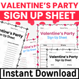 Valentine's Day Classroom Party Sign Up Sheet & Parents Co
