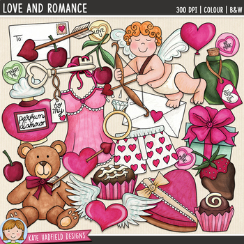 Preview of Valentine's Day Clip Art: Love and Romance (Kate Hadfield Designs)