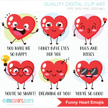 Valentine\'s Day Clipart, Funny Valentine Sayings, Emoji Hearts ...