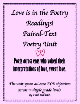 Preview of Valentine's Day Close Poetry Reading Analysis Unit