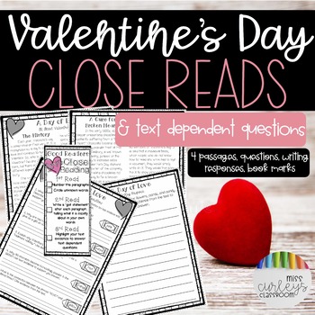 Preview of Valentine's Day Close Reading Passages & Text Dependent Questions