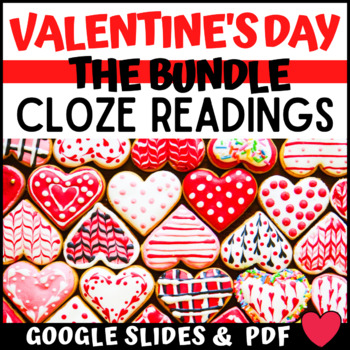 Preview of Valentine's Day Cloze Readings Bundle