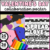Valentine's Day Collaborative Class Mural Poster Coloring 