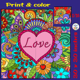 Valentine's Day Collaborative Coloring Poster Art Love Zen