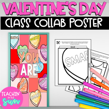 Preview of Valentine's Day Collaborative Poster Door Decoration VDAY Art Project Valentines