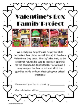 Valentine'S Day Collection Box Homework Project | Tpt