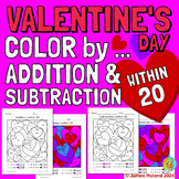 Valentine's Day Color By Addition and Subtraction within 2