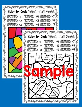 Valentine's Day Math Activities - First Grade Place Value Tens and Ones