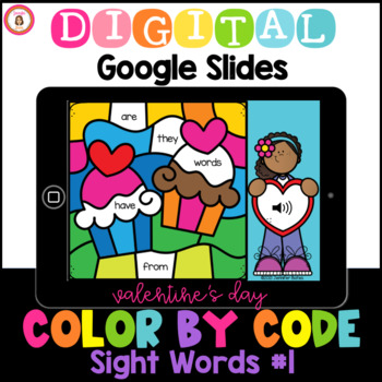 Preview of Valentine's Day Color By Code Sight Words #1 Google