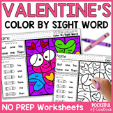 Valentine's Day Color By Code Sight Word Practice Morning 