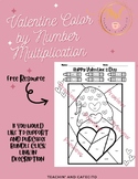 Valentine's Day Color By Number Multiplication