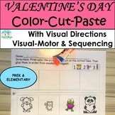 Valentine's Color, Cut, Paste w/ Visual Directions: Small 