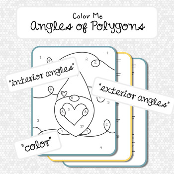 Valentine’s Day Color Me Angles of Polygons – Angles of Polygons Coloring Page