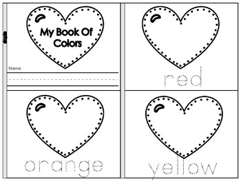 Valentine's Day Color Word Cards by Smiley Miley Kindergarten | TpT