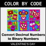 Valentine's Day Color by Code - Binary Numbers