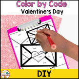 Valentine's Day Color by Code Templates Clipart