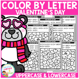 Valentine's Day Color by Letter Recognition Alphabet Worksheets