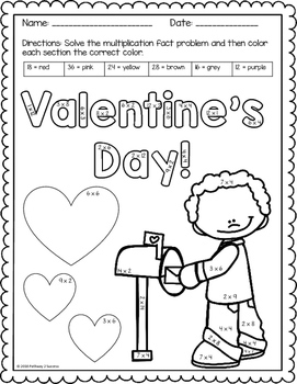 Download Valentine's Day Color by Multiplication Facts by Pathway 2 Success