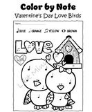 Valentine's Day Color by Note Love Birds